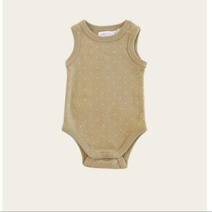 JAMIE KAY Organic Cotton Singlet Bodysuit - Tiny Dots Fern